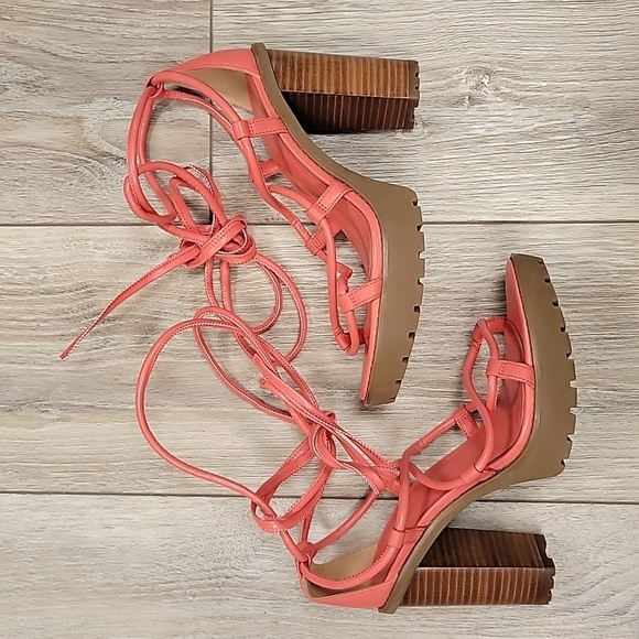 Michael Michael Kors Size 7 Vero Leather Platform Sandal in Dahlia - Picture 9 of 10